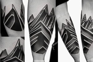 Abstract mountain range bicep band tattoo idea