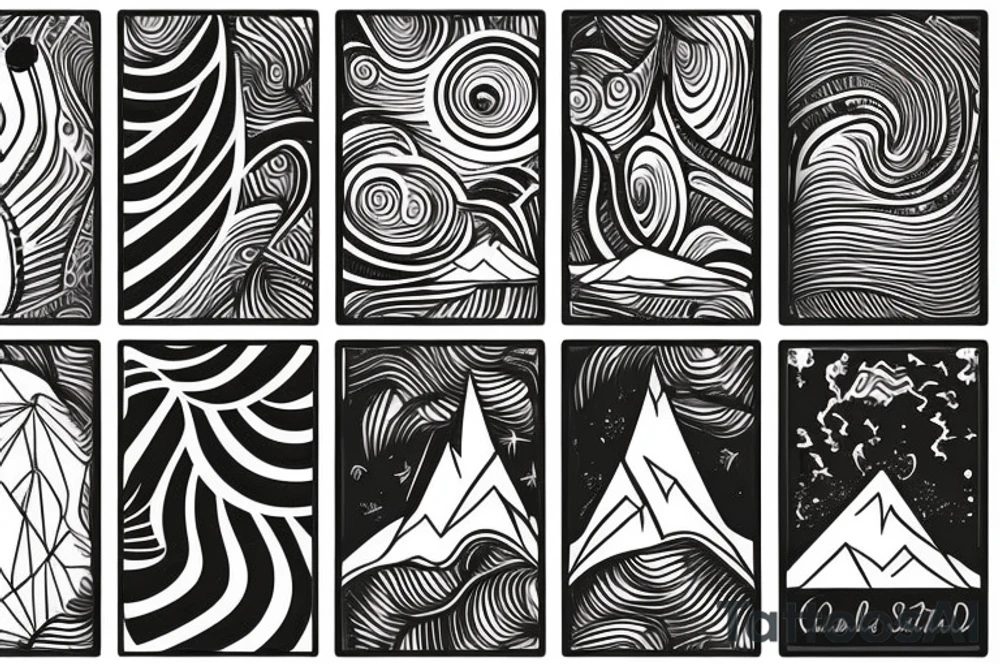 Curvy mountain range bicep band tattoo idea