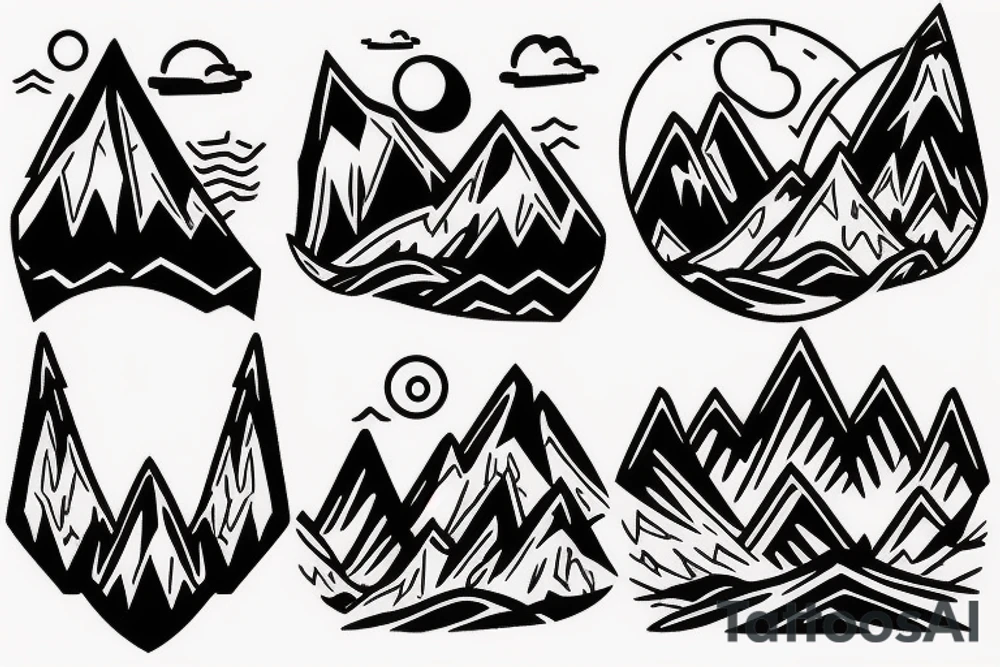 Curvy mountain range bicep band tattoo idea