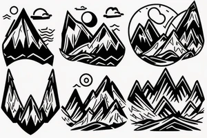 Curvy mountain range bicep band tattoo idea