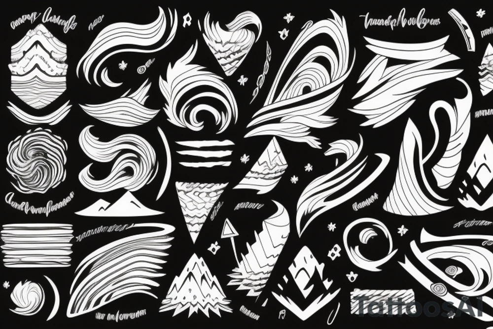 Wavy mountain arm band tattoo idea
