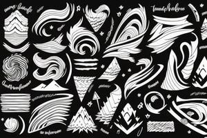 Wavy mountain arm band tattoo idea