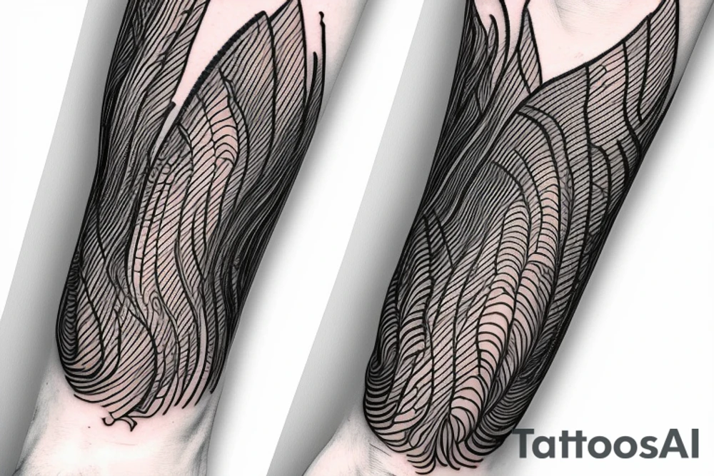 Wavy mountain arm band tattoo idea