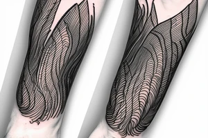 Wavy mountain arm band tattoo idea