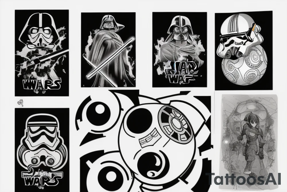 Star Wars, Pokémon, Harry Potter tattoo idea