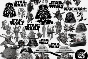 Star Wars, Pokémon, Harry Potter tattoo idea