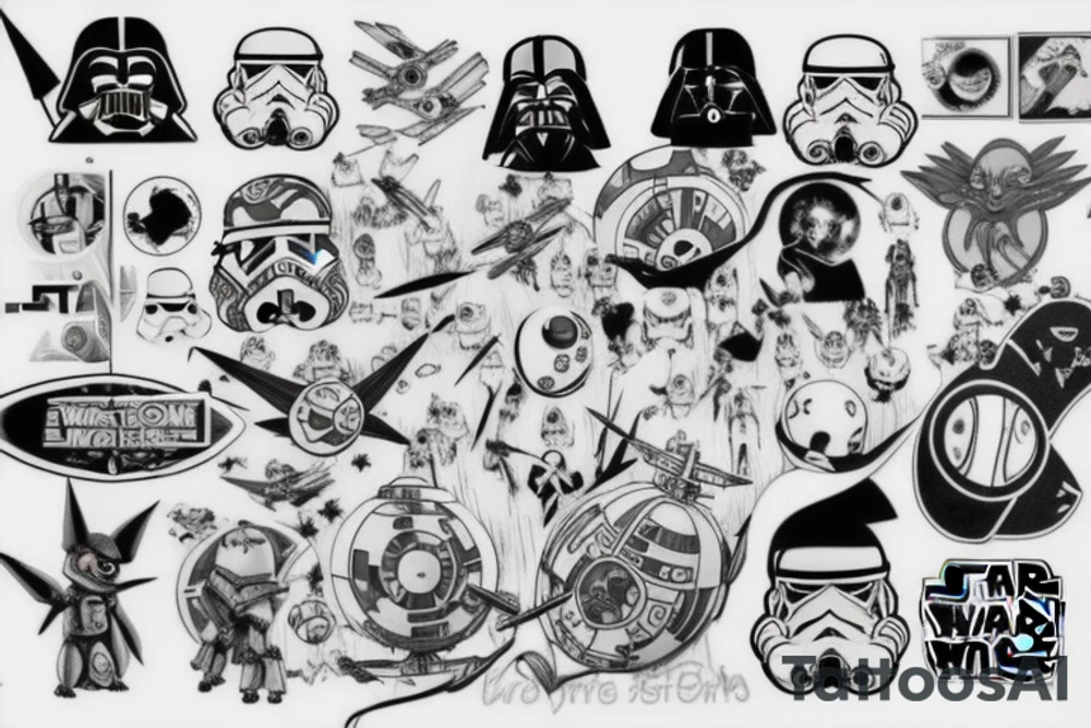 Star Wars, Pokémon, Harry Potter tattoo idea