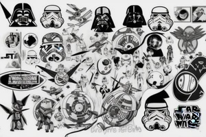 Star Wars, Pokémon, Harry Potter tattoo idea
