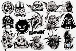 Star Wars, Gengar, Harry Potter tattoo idea