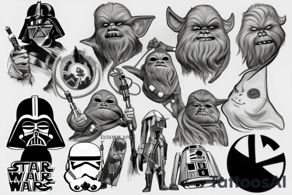 Star Wars, Gengar, Harry Potter tattoo idea