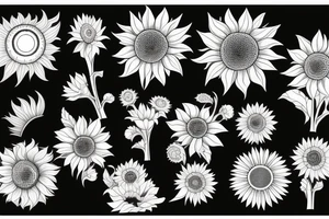 Sun with curved rays tattoo idea