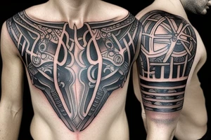 Armor, Greek, Chain, Arm tattoo idea