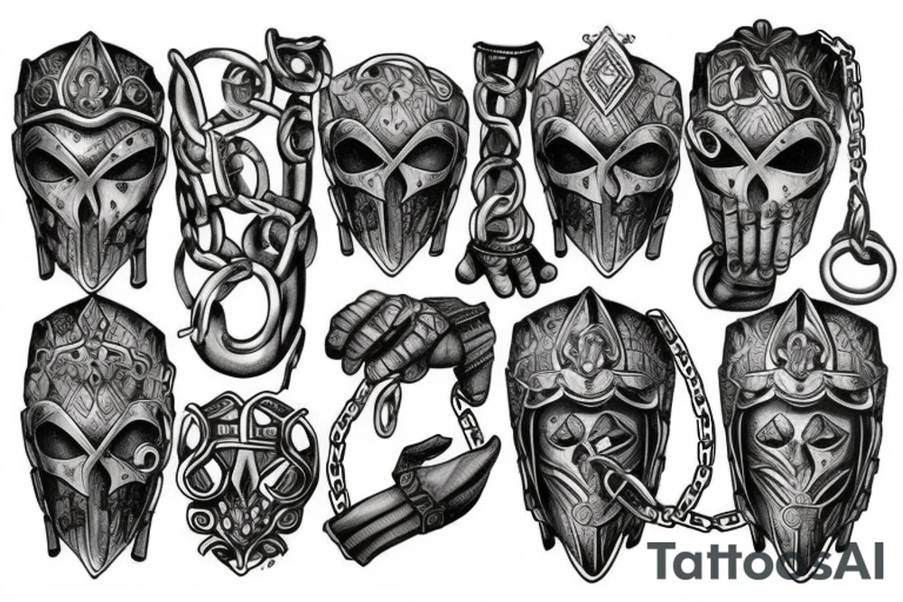 Armor, Greek, Chain, Arm tattoo idea
