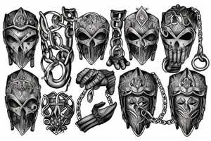 Armor, Greek, Chain, Arm tattoo idea