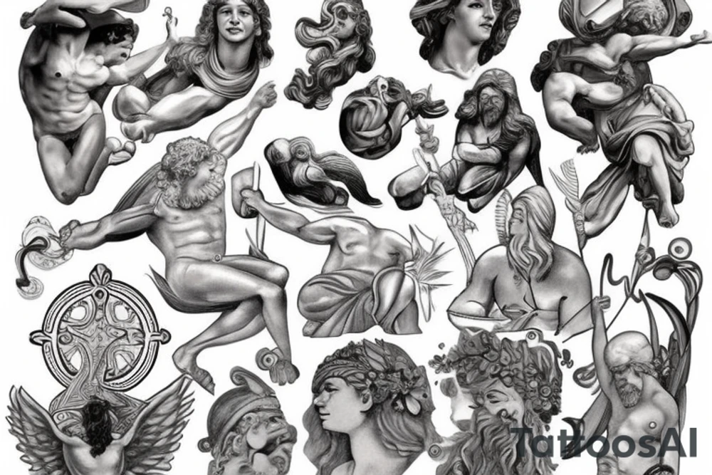 greek, gods, tattoo idea