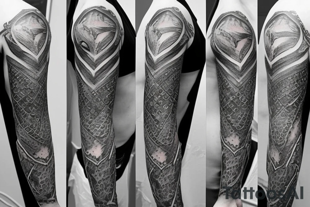 Plate Armor Arm and Breast tattoo idea