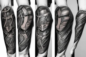 Platearmor Shield on Arm tattoo idea