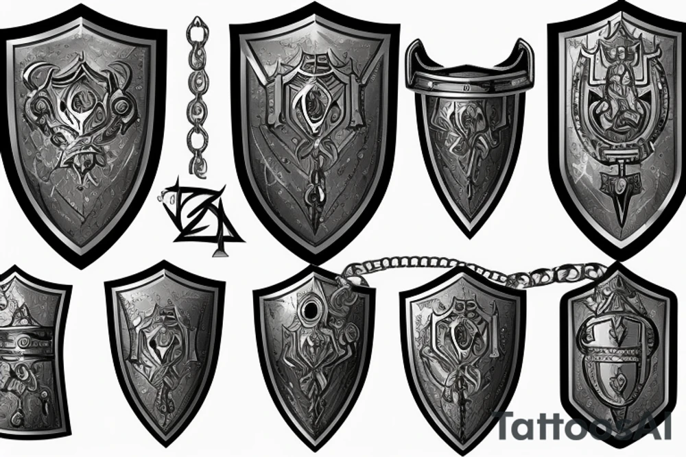 Plate Knight Armor, Shield, Chain Heavy, warrior, Plates, Defense, Armor, Fight, Runes, Latin, Gladiator, Engraved, Arm tattoo idea