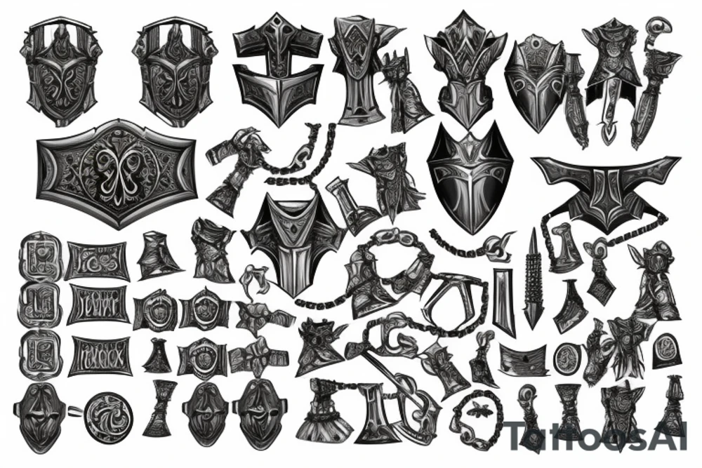 Plate Knight Armor, , Chain Heavy, warrior, Plates, , Armor, Fight, Runes, Latin, Gladiator, Engraved, Arm tattoo idea
