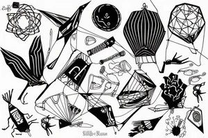 The word control in a kite to represent letting go of control tattoo idea