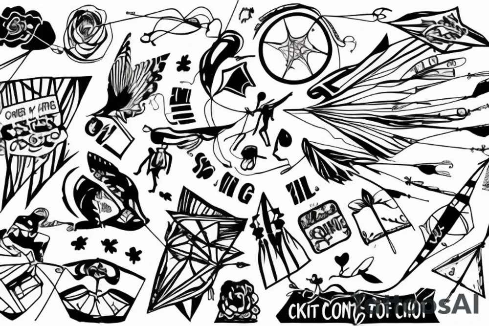 The word control in a kite to represent letting go of control tattoo idea