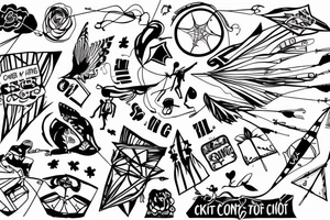 The word control in a kite to represent letting go of control tattoo idea