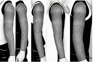 geometric sleeve tattoo idea