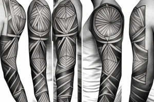 geometric sleeve tattoo idea