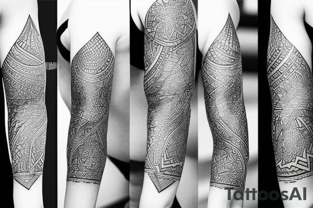 golden cut sleeve tattoo idea
