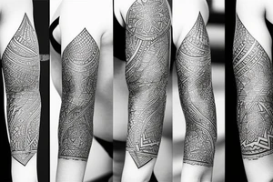 golden cut sleeve tattoo idea