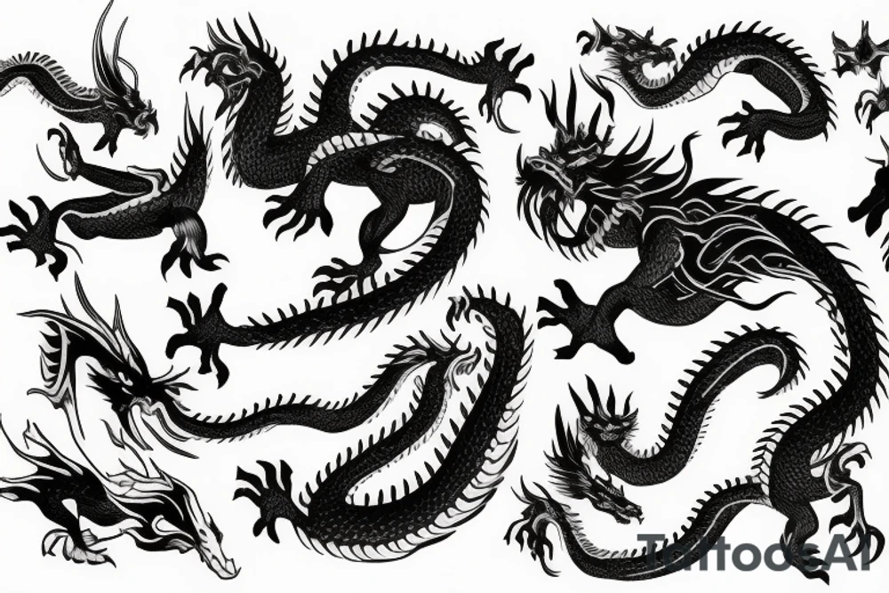 non-threatening western dragon flying tattoo idea