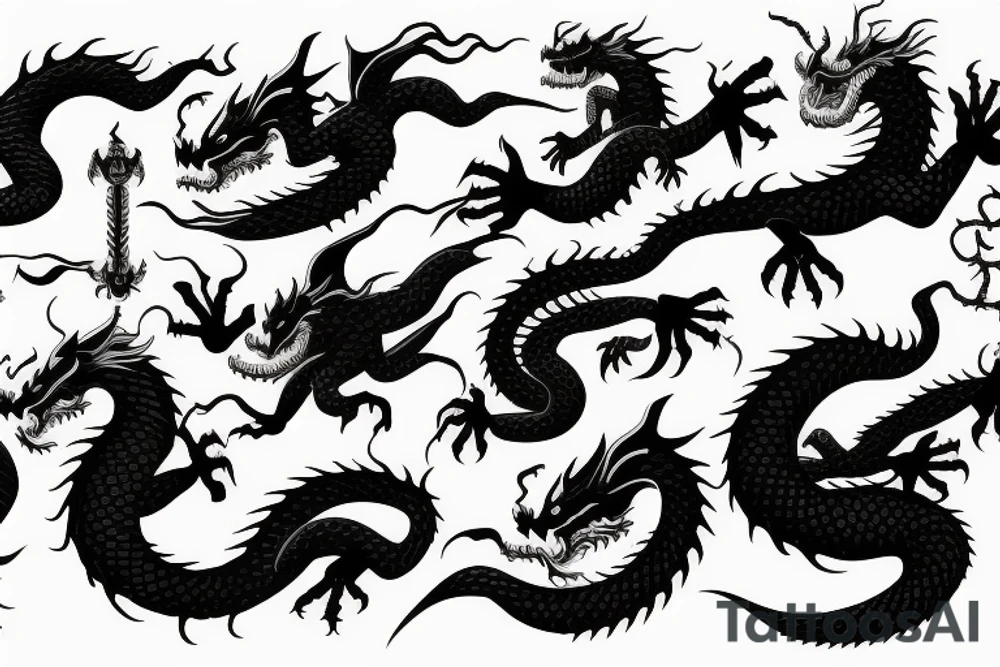 non-threatening western dragon flying tattoo idea