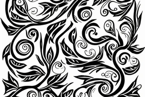 A ace card with vines around it tattoo idea