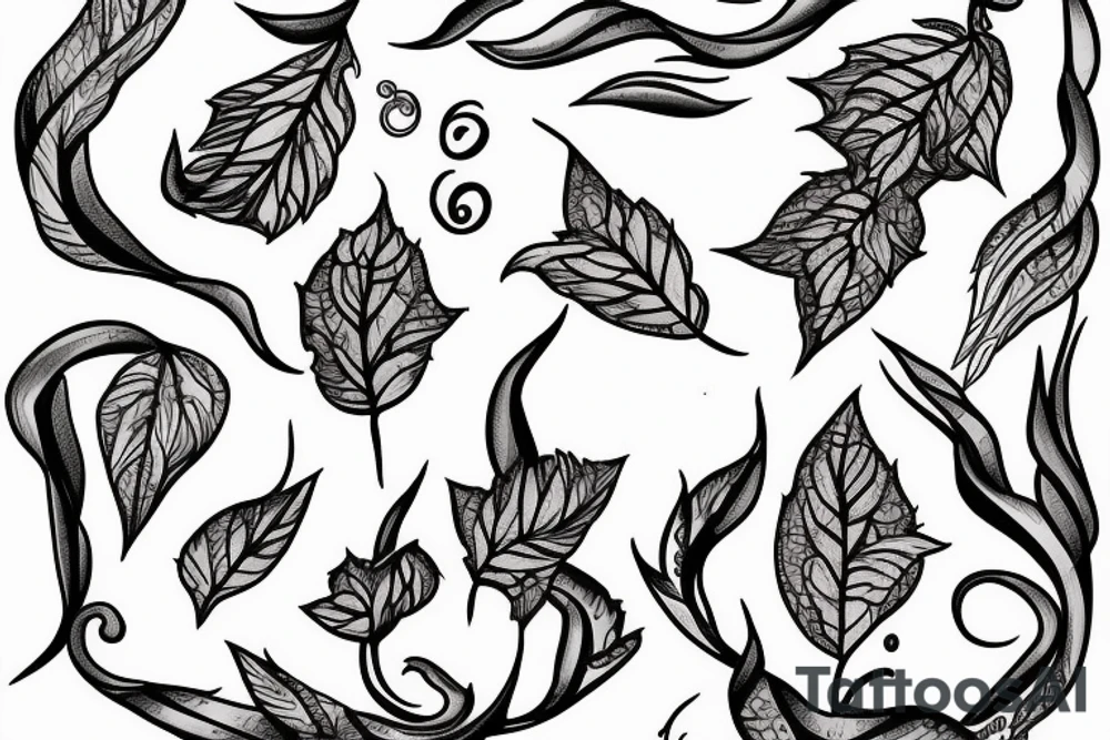 A ace card with vines around it tattoo idea