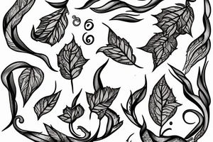 A ace card with vines around it tattoo idea