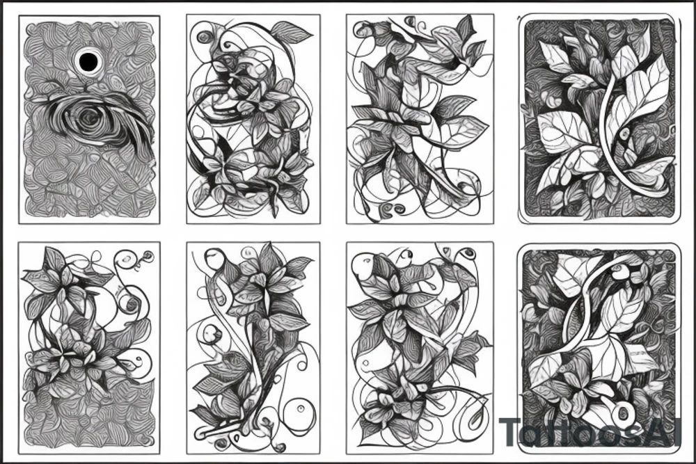 A ace card with vines around it tattoo idea