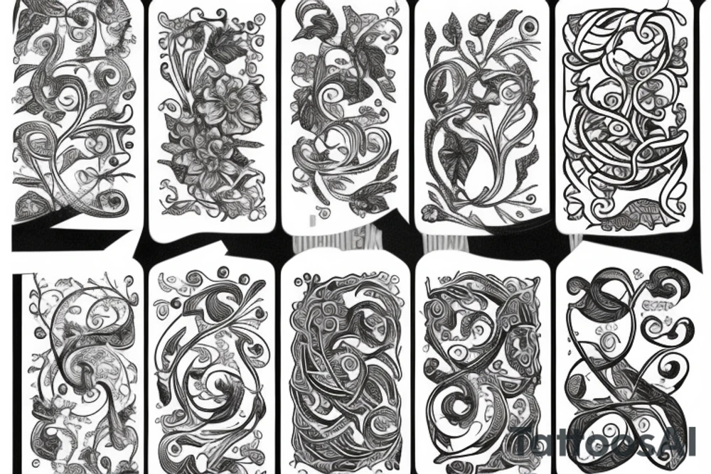 An ace card with vines around it tattoo idea
