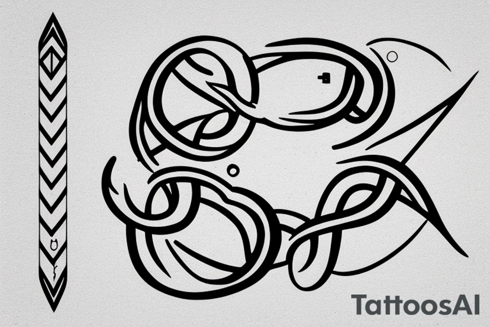 double infinity with ending with an arrow tattoo idea