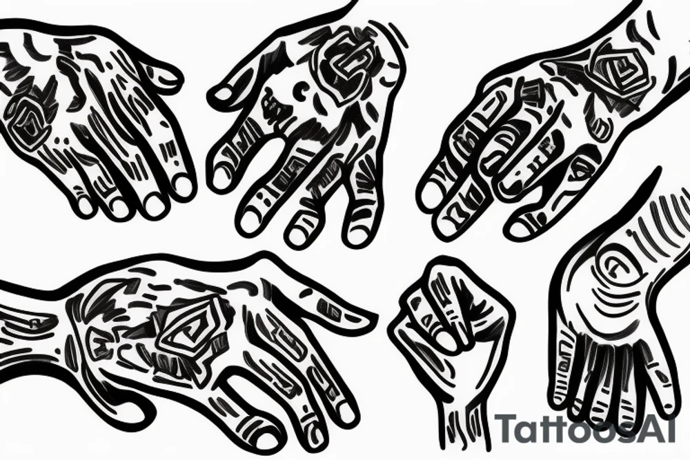 SON AND FATHER HANDS tattoo idea