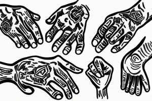 SON AND FATHER HANDS tattoo idea