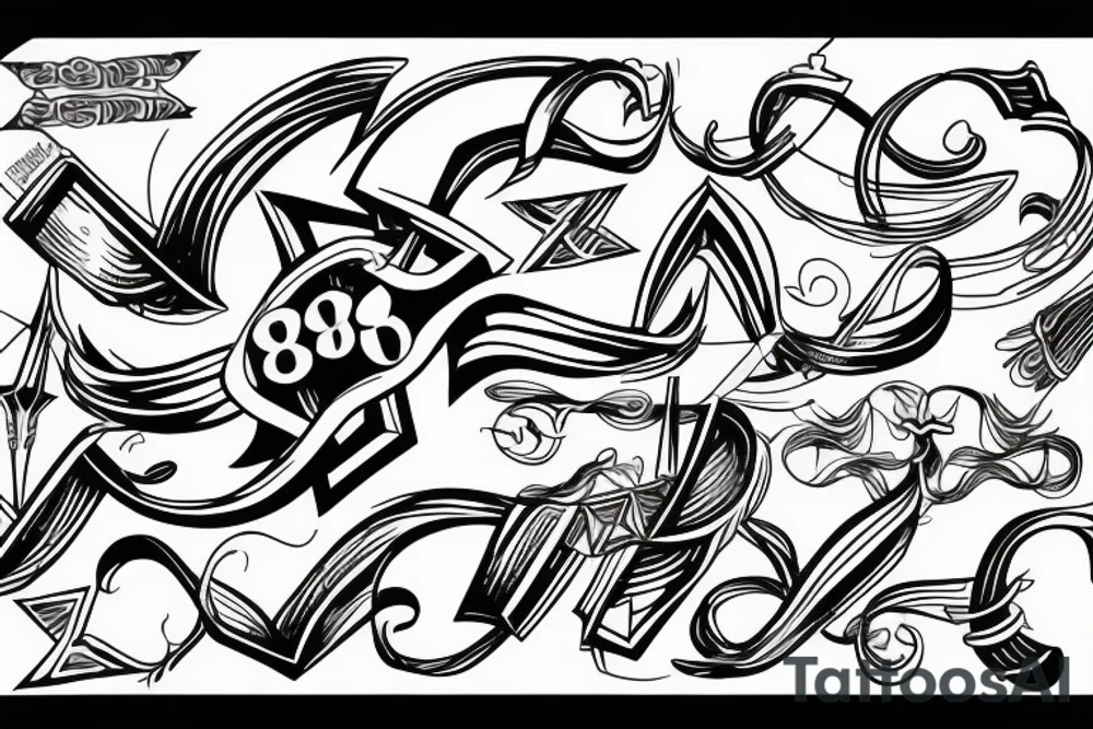 double infinity, 88, with ending with arrows tattoo idea