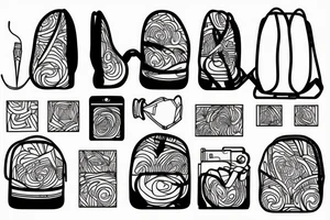One line backpack tattoo idea