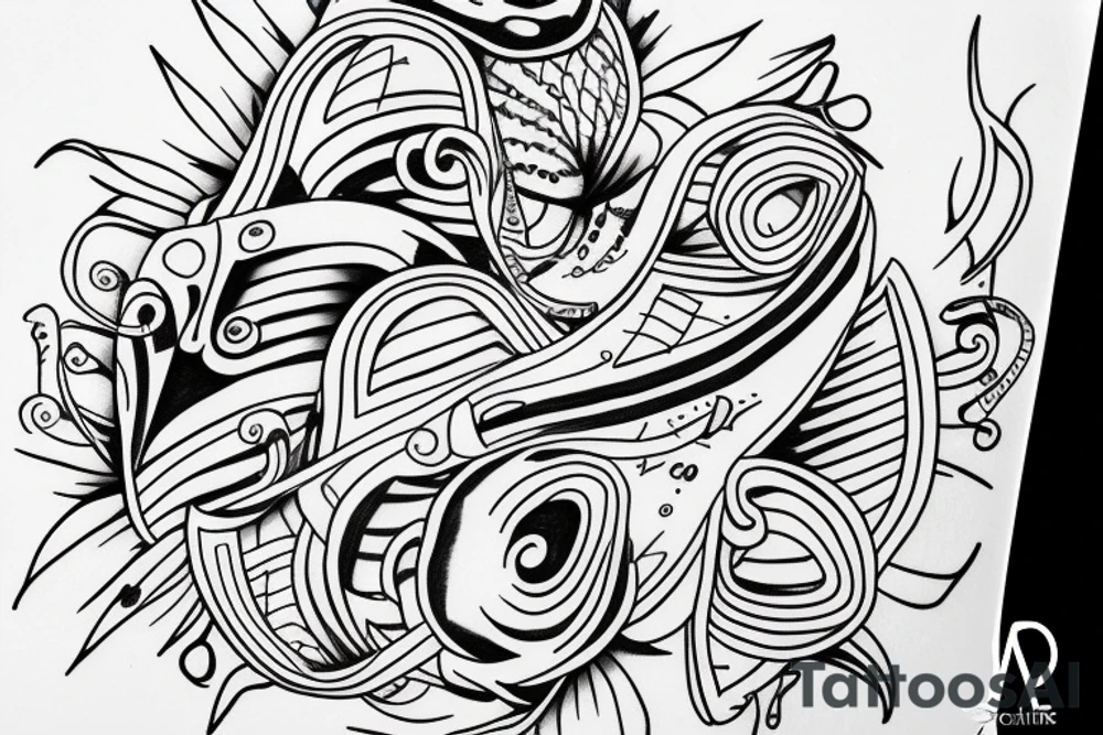 One line backpack tattoo idea