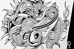 One line backpack tattoo idea