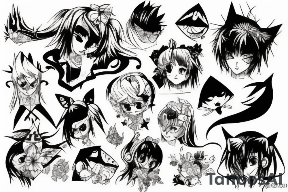 Cartoons anime tattoo idea