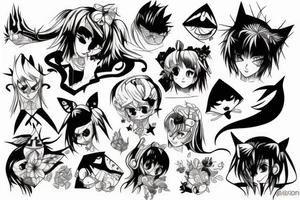 Cartoons anime tattoo idea