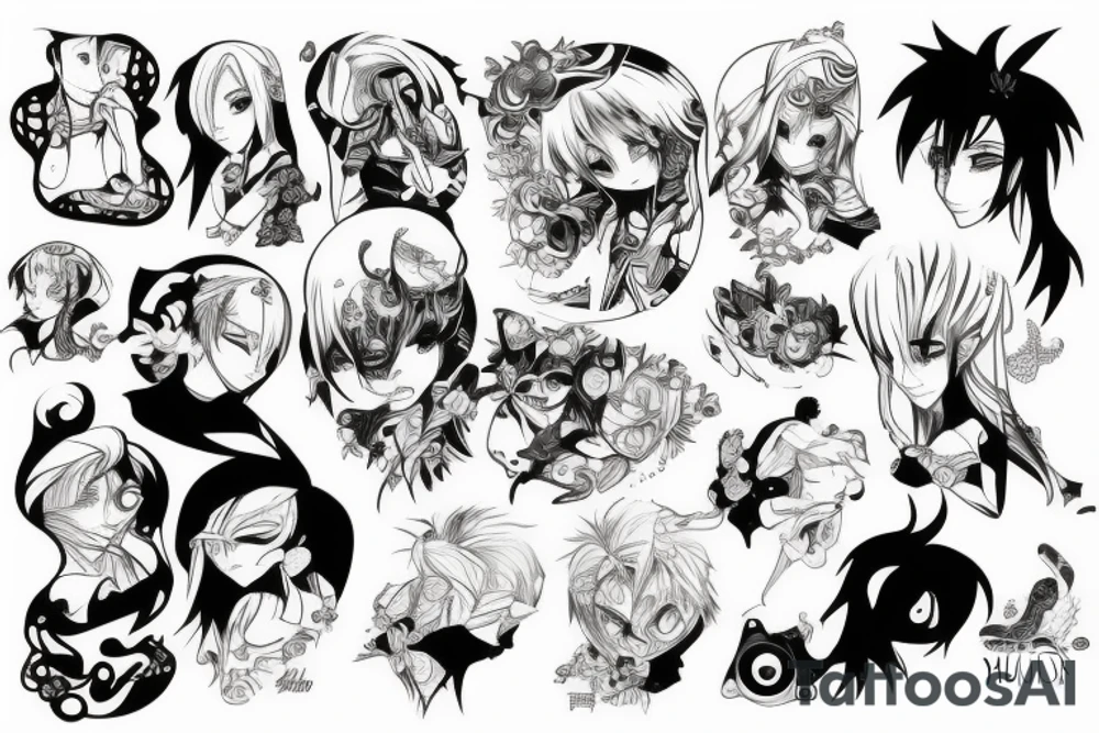 Cartoons anime tattoo idea