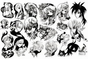 Cartoons anime tattoo idea