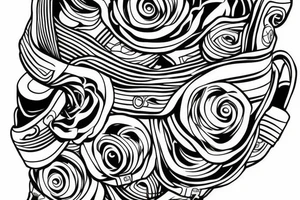 One line roll top backpack tattoo idea