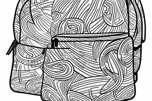 One line roll top backpack tattoo idea